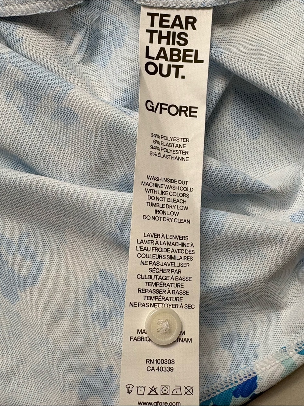 NWT G/FORE Camo Floral Tech Piqué Golf Polo Blue S - Picture 12 of 15